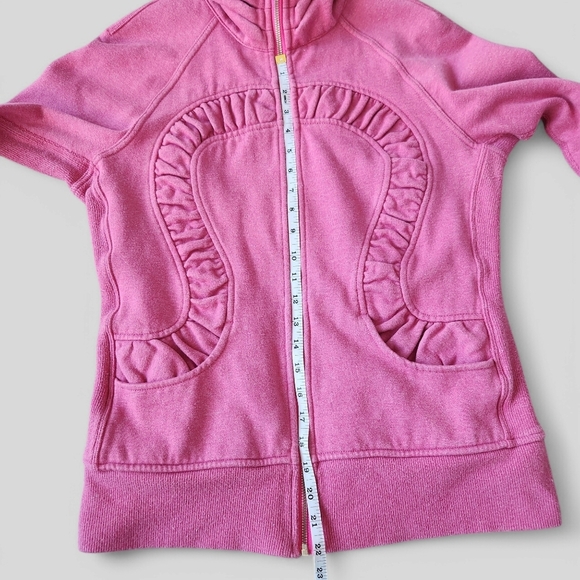 Lululemon Cuddle Up Jacket Sweatshirt Heathered Paris Pink Size 10 - Picture 11 of 14